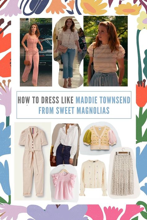 Maddie Sweet Magnolias, Magnolias Aesthetic, Sweet Magnolias Outfits, Magnolia Aesthetic, Maddie Townsend, Cute Southern Outfits, Magnolia Style, Southern Girl Style, Sweet Magnolias