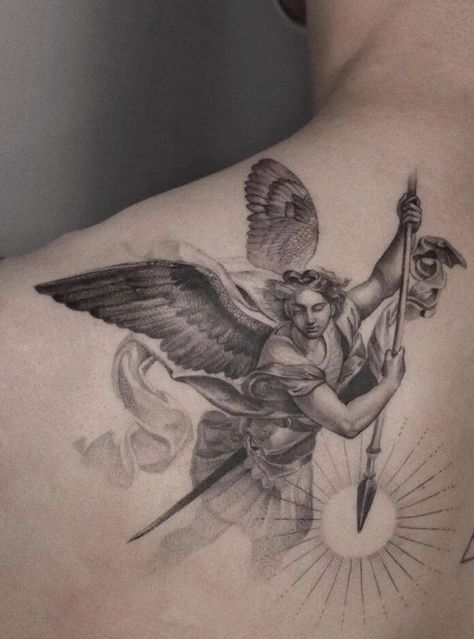 50 Best Angel Tattoos For Men: Ideas And Designs 2023 | FashionBeans Angel Tattoos For Men, St Michael Tattoo, Tattoo Homme, Fallen Angel Tattoo, Guardian Angel Tattoo, Archangel Tattoo, Cherub Tattoo, Angel Tattoos, Faith Tattoo