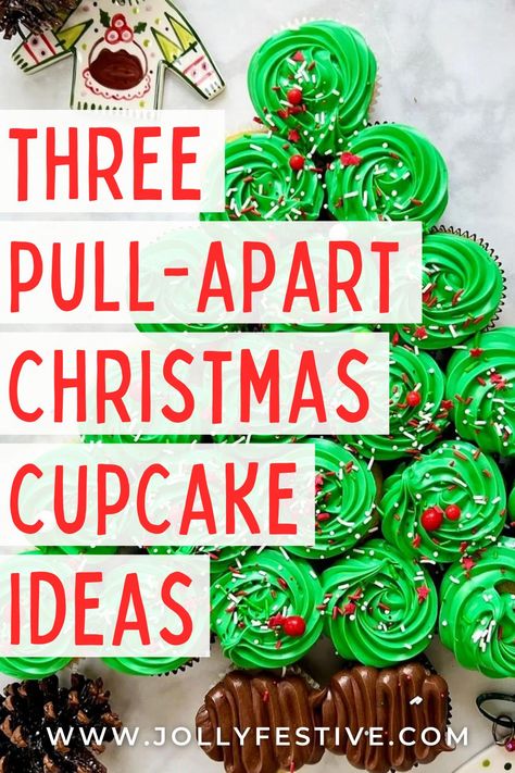 Get ready to dazzle your guests this Christmas with our '3 Fun Pull Apart Christmas Cupcake Ideas'. They are not only delicious but also easy to put together. No baking required (unless you want to of course!) These festive showstoppers are perfect for any Christmas gathering and are sure to impress. So, let the creating fun begin! Pull Apart Candy Cane Cupcakes, Candy Cane Pull Apart Cupcakes, Christmas Cupcakes Pull Apart, Pullapart Christmas Cupcakes, Christmas Tree Cupcakes Pull Apart, Holiday Pull Apart Cupcakes, Christmas Pullapart Cupcakes Ideas, Christmas Cupcake Cake Ideas, Easy Christmas Cupcakes For Kids