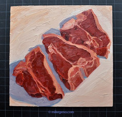 Human Meat Art, Meat Painting Art, Meat Gore, Steak Painting, Meat Painting, Meat Aesthetic, Meat Art, Gouache Flowers, Gore Oil Painting