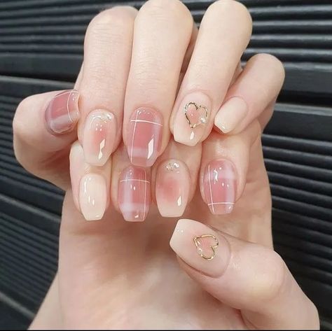 Korean Nail Art, Asian Nails, Trendy Nail Art Designs, Cute Nail Art Designs, Blush Nails, Pretty Gel Nails, Really Cute Nails, Cute Gel Nails, Soft Nails