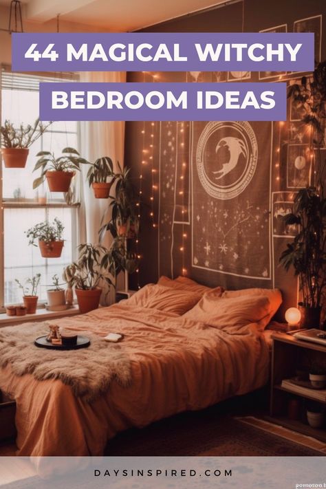 Witchy Bedroom Aesthetic, Witch Aesthetic Bedroom, Hygge Bedroom Ideas, Witchy Bedroom Ideas, Witch Bedrooms, Astrology Decor, Witchy Bedroom, Hygge Bedroom, Bedroom Inspiration Cozy