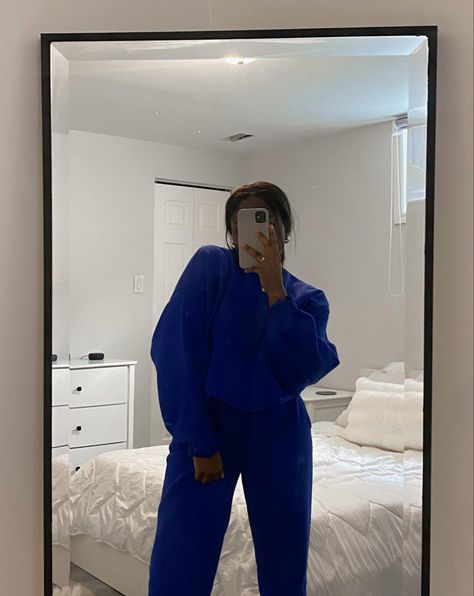 new fav sweatsuit | aritzia cobalt blue, aritzia cobalt blue sweatsuit, aritzia cobalt blue crew neck sweatsuit, tna cobalt blue sweatsuit, tna cobalt blue cozy fleece mega sweatpants, tna cobalt blue cozy fleece boyfriend sweatshirt, matching set outfit, blue tracksuit, blue sweatsuit outfit, comfy winter outfits, mirror picture inspo, hoodie inspo, sweatpant inpso, aritzia outfit inspo Blue Sweatsuit Outfit, Blue Sweatsuit, Comfy Winter Outfits, Aritzia Outfit, Matching Set Outfit, Sweatsuit Outfit, Boyfriend Sweatshirt, Blue Tracksuit, Comfy Outfits Winter