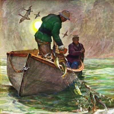 Mead Schaeffer, Saturday Evening Post Covers, Seascapes Art, Nautical Wall Art, Fishing Net, Marmont Hill, Sports Art, Iron Art, Mead