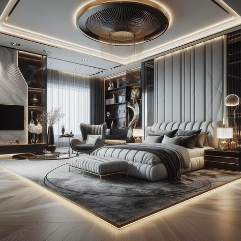 Luxury Modern Bedroom Ideas Modern Bedroom Ideas, Textured Wall Panels, Corner Floor Lamp, Ceiling Curtains, Modern Ideas, Bedroom Wall Paint, Natural Design, Bathroom Floor Tiles, Design Bedroom