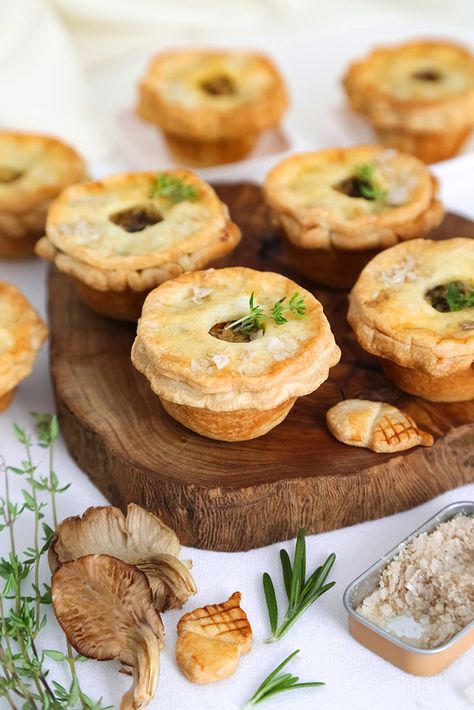 Mini Wild Mushroom and Goat Cheese Pies | Sprinkle Bakes Creative Thanksgiving Recipes, Mushroom Pie, Creative Recipes, Cheese Pies, Wild Mushroom, Great British Bake Off, Savory Pie, Snacks Für Party, Paula Deen