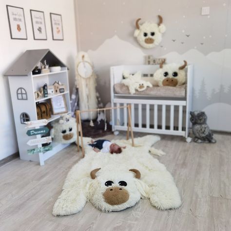 🧸 Transform your little one's nursery into a cozy haven with our enchanting Highland Cow Wall Decor! This plush, eco-friendly stuffed animal head mount adds a touch of whimsy and warmth, perfect for any farm-themed room. At just €30.00, it's not only adorable but also a handmade touch to cherish forever! 🌿✨ Elevate their space with cuddly charm—get yours today! 🎉#HighlandCow #NurseryDecor #HandmadeWithLove #EcoFriendly #BabyGifts #FarmhouseChic #SoftTextures #PlushDecor #KidsRoomInspo #CozyNu... Highland Cow Wall Decor, Highland Cow Nursery, Cow Wall Decor, Baby Rug, Cow Nursery, Animal Nursery Theme, Animal Rug, Baby Rugs, Cozy Room Decor