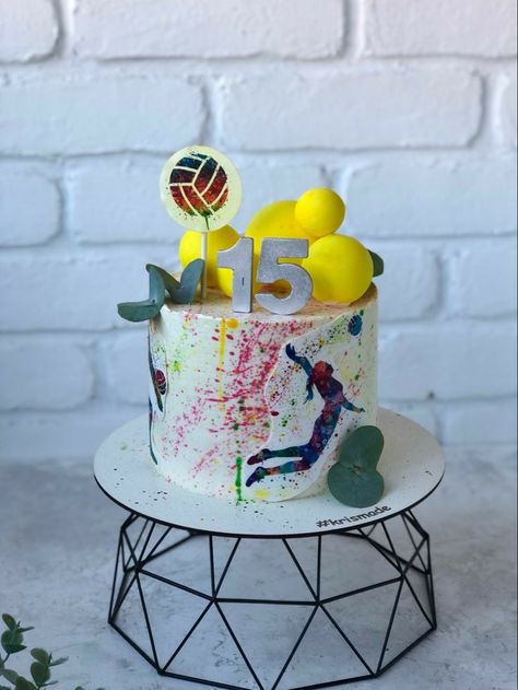 Volleyball Cake Ideas, Dence Anime, Volleyball Birthday Cakes, Volleyball Cake, Teen Cakes, Cars Birthday Cake, Happy Birthday Quotes For Friends, Beautiful Birthday Cakes, Pretty Birthday Cakes