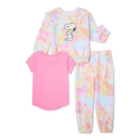 Garanimals Toddler Girls Fleece Outfit Set, 3-Piece, Sizes 18M-5T - Walmart.com Toddler Girl Halloween, Skater Girl Dress, Fleece Outfit, Jogger Pants Outfit, Girls Halloween Outfits, Girl Sweatpants, Toddler Girl Outfit, Girls Fleece, Chill Outfits