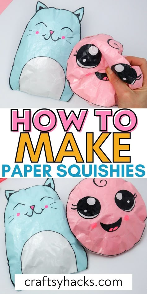 Fun Art Projects For Preschoolers, Art Ideas For Homeschooling, Kid Craft Ideas Easy, Make Your Own Squishies, Fun Craft Activities For Kids, Crazy Crafts For Kids, Paper Template Craft, How To Make Squishmallows, Crafts For Second Graders Fun