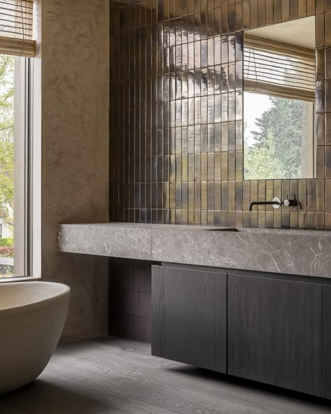 Stone by Van den Weghe #settingthetoneinstone Interior by @britsom_philips_architects Pictures by @cafeine #interiordesign #design… | Instagram Masculine Bathroom Design, New House Bathroom, Restroom Design, Bathroom Vanity Designs, House Bathrooms, Marble Ceramics, Vanity Design, Transitional Modern, Interior Kitchen