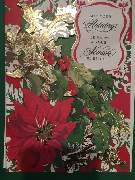 Christmas cards by Francesca Christmas Embellishments, Christmas Greeting Cards Handmade, Anna Griffin Christmas Cards, Christmas Scrapbook Layouts, Poinsettia Cards, Bird Christmas, Christmas China, Anna Griffin Cards, Christmas Crafting