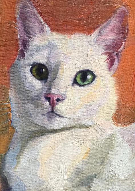 Katya Minkina, Canvas Painting Ideas For Beginners, Cat Portrait Painting, Painting Ideas For Beginners, Canvas For Beginners, Small Canvas Paintings, Canvas Painting Ideas, Cat Artwork, Arte Sketchbook