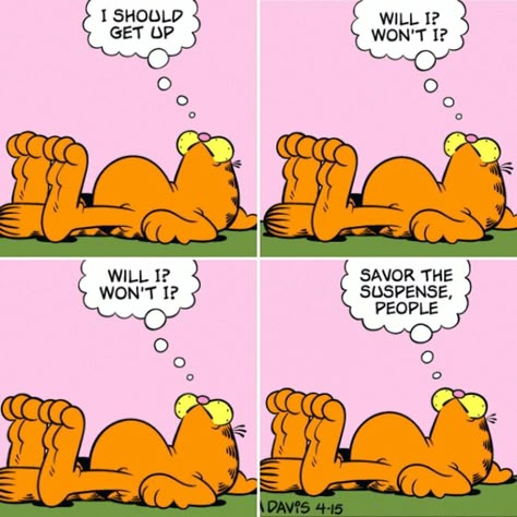 The other key thing to remember with the Garfield comics is that a lot of them use the same art across the panels and just change the text. Garfield Quotes, Garfield Comic, Garfield Images, Orange Kitty, Garfield The Cat, Garfield Cartoon, Comic Frame, Garfield Cat, Garfield Comics