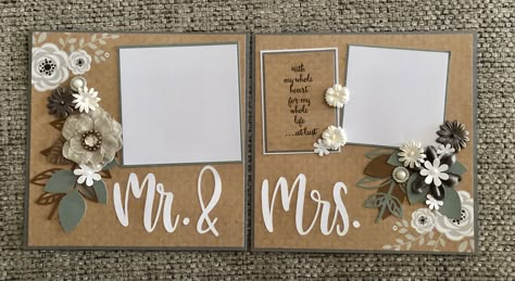 Wedding Scrap Booking Ideas, Mr And Mrs Scrapbook Layouts, Wedding Day Scrapbook Ideas, Wedding Scrapbook Pages Ideas, Wedding Photo Scrapbook Ideas, Wedding Photo Scrapbook, Scrapbooking Wedding Layouts Ideas, Wedding Gift Scrapbook, Wedding Planning Scrapbook Ideas