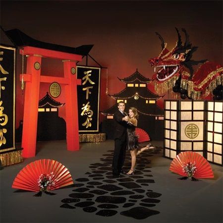 Found on Bing from www.pinterest.com Pagoda Silhouette, Chinese Theme Parties, Asian Pagoda, Large Party Props, Asian Party Themes, Small Pagoda, Japan Party, Prom Decorations, Tree Props