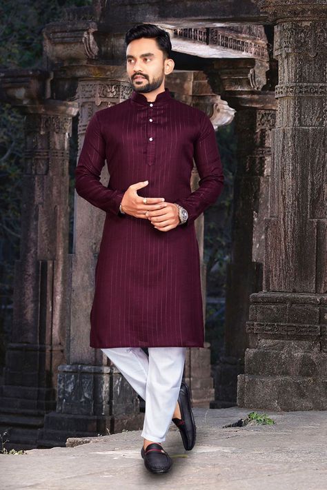 Kurta Pajama Men, Mens Wear Wedding, Kurta For Men, Fancy Fabric, Kurta Men, Mens Kurta, Indian Kurta, Kurta Dress, Indian Man