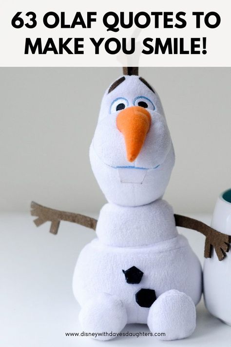 The best Olaf quotes from Frozen and Frozen 2! Funny and happy quotes from our favorite Disney snowman. Frozen Quotes Inspirational, Snowman Quotes Cute, Frozen 2 Funny, Frozen Jokes, Olaf Funny, Disney Snowman, Olaf Quotes, Disney Characters Quotes, Snowman Quotes