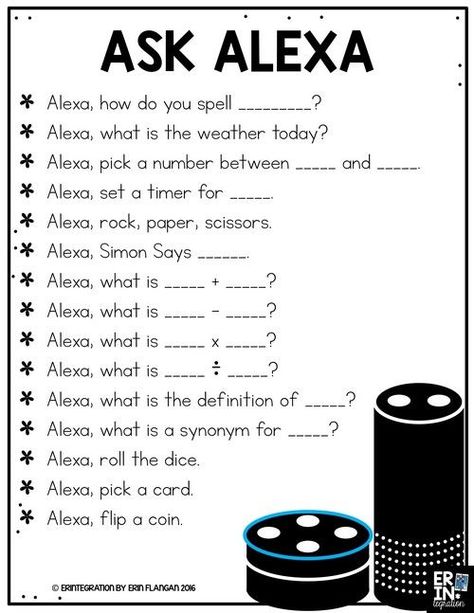 FREE DOWNLOAD FOR USING THE AMAZON ECHO DOT AND ALEXA IN THE CLASSROOM Things To Say To Alexa, Funny Alexa Commands, Alexa Tricks, Funny Things To Say, Alexa Commands, Alexa Dot, Amazon Alexa Skills, Ask Alexa, Amazon Echo Dot