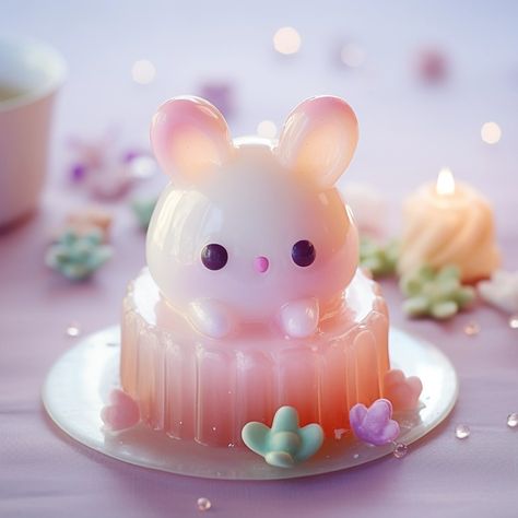 My Images Fantasy Sweets, Character Dessert, Cute Dessert Ideas, Cute Pudding, Bunny Desserts, Sweets Design, Fairy Food, Dessert Art, Cute Bakery