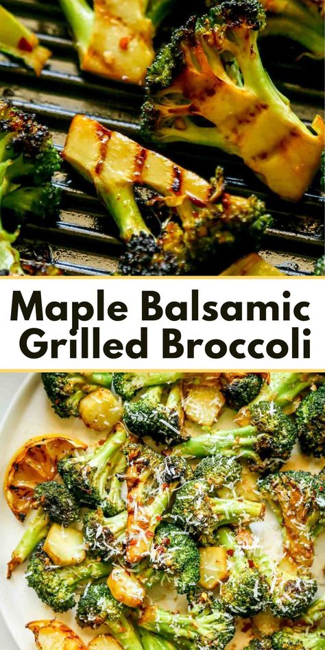 Perfect grilled broccoli. Imagine tender broccoli florets, kissed by the smoky embrace of the grill, their edges slightly charred and bursting with flavor. #grilling #broccoli Bbq Broccoli Recipes, Broccoli On Grill, Balsamic Glazed Broccoli, Summer Broccoli Recipes, Grilled Broccoli Recipes, Broccoli Marinade, Grilling Broccoli, Broccoli On The Grill, Bbq Broccoli