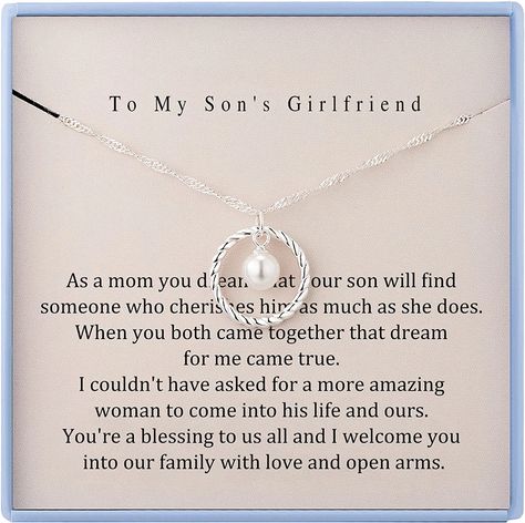 My Sons Girlfriend Quotes, To My Sons Girlfriend Quotes, Sons Girlfriend Quotes, Gifts For Sons Girlfriend Ideas, To My Sons Girlfriend, Poem For My Son, Songs For Sons, Birthday Cards For Girlfriend, Girlfriend Necklace