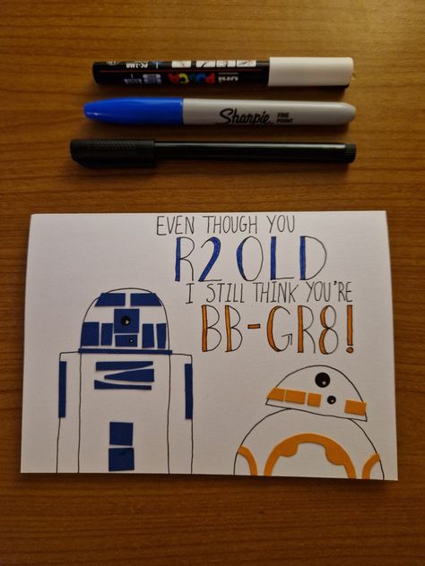 Star Wars Birthday Cards Diy, Star Wars Cards Handmade, Star Wars Theme Birthday, Star Wars Cards, Star Wars Birthday, Graduation Cards, Cards Handmade, Star Wars, Birthday Cards