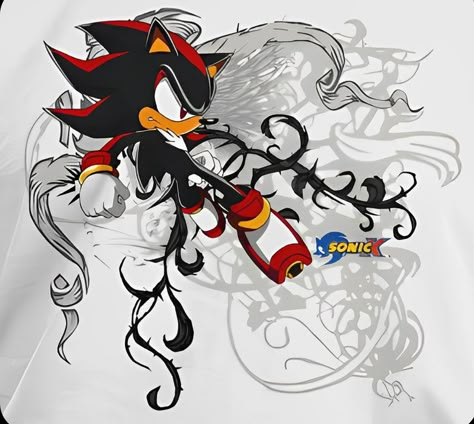 Sonic Hoodie Y2k, Y2k Shadow Wallpaper, Shadow The Hedgehog Wallpaper Laptop, Y2k Tribalism, Sonic 2000s Art, Shadow Hedgehog Wallpaper, Frutiger Metro Clothes, Shadow The Hedgehog Y2k, Shadow The Hedgehog Shirt