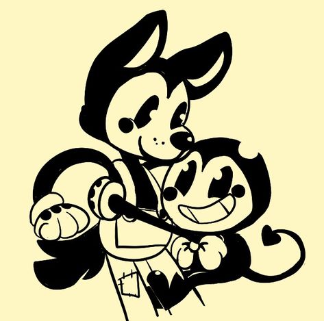 Bendy And Boris, Boris The Wolf, Bendy Y Boris, Alice Angel, Black And White Cartoon, Felix The Cats, Ink Machine, Bendy And The Ink Machine, Video Game Art