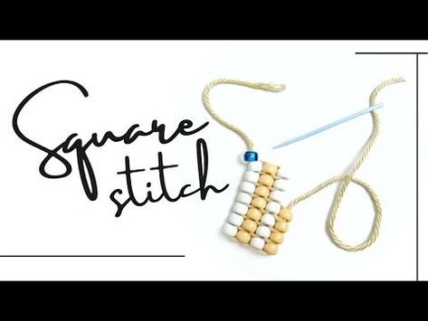 (2564) Basic Square Stitch - Beginner's Tutorial {Using BIG BEADS} - YouTube Brick Stitch Tutorial, Seed Bead Bracelets Tutorials, Seed Beads Diy, Diy Seed Bead Earrings, Square Stitch, Beaded Earrings Tutorials, Beaded Earrings Diy, Beaded Bracelets Tutorial, Brick Stitch Earrings