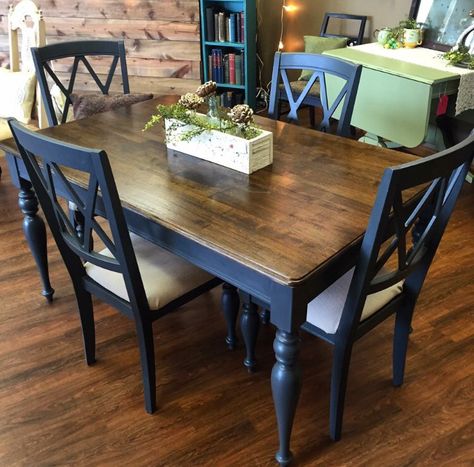 Dark Stained Kitchen Table, Colonial Dining Table, Walnut Kitchen Table, Farmhouse Style Living Room Decor, Cupboard Makeover, Table Upcycle, Thrifted Furniture, New Dining Table, Country Farmhouse Table