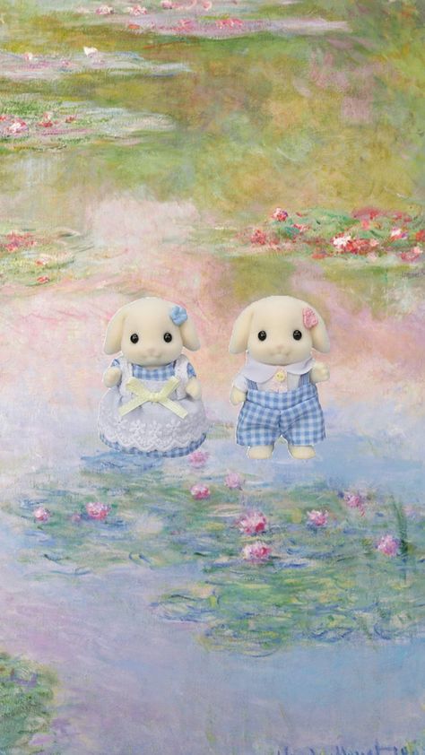 Sylvanian families wallpaper art nenúfares Monet Sylvanian Families Wallpaper, Calico Critters Families, Family Cake, Wallpaper Art, Sylvanian Families, Art Wallpaper, Phone Wallpaper, Art