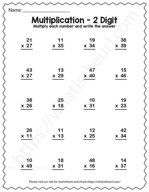 It contains 40 questions in total with double digit multiplication questions. The answer key is provided. Multiplication Questions, Multiplication Practice Worksheets, Two Digit Multiplication, Double Digit Multiplication, Math Multiplication Worksheets, Multiplication Worksheet, Math Fact Worksheets, Integers Worksheet, Decimals Worksheets