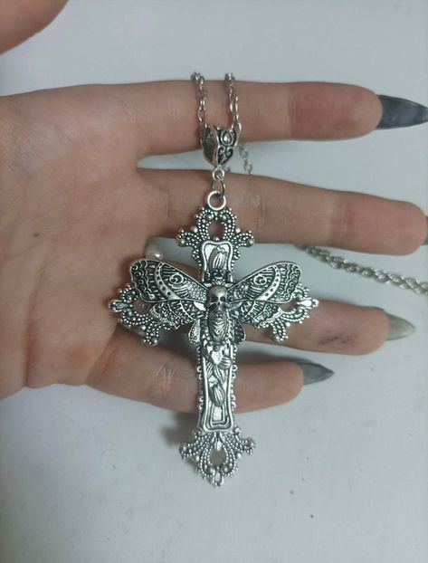 Necklace Y2k, Adjustable Y2k Style Necklaces, Y2k Cross Necklace, Y2k Crystal Necklace, 2000s Accessories, Grunge Cross Necklace, Emo Cross Necklace, 2000s Jewelry, Grunge Accessories