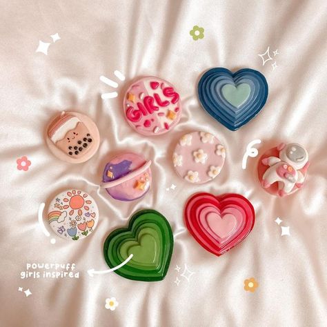 Polymer Clay Pop Socket, Clay Popsocket, Clay Pop Socket, Pop Socket Resin, Diy Popsocket, Cute Popsockets, Girls Crafts, Clay Dish, Diy Pop Socket