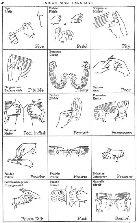 Native American sign language: Illustrated guides to 400 gestures - Click Americana History Doodles, Baby Sign Language Chart, American Sign Language Alphabet, Indian Sign Language, Makaton Signs, Native American Language, Cherokee Language, Sign Language Chart, Sign Language Phrases