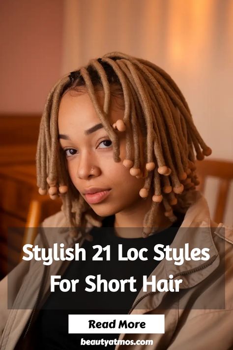 Looking for stylish loc styles for short hair? Discover unique and creative short hair locs styles to rock your beautiful locs! Whether you're looking for elegant updos or fun and trendy designs, we've got the perfect inspiration for your short locs. Embrace your natural beauty with these chic and versatile loc styles that are perfect for any occasion. Update your look with confidence and flair - explore our collection of stunning loc styles designed specifically for short hair. Ear Length Loc Styles, Short Hair Locs, Loc Styles For Short Hair, Short Hair Ideas For Women, Trendy Layered Hairstyles, Twist Out Styles, Hair Ideas For Women, Chubby Face Haircuts, Hair Locs