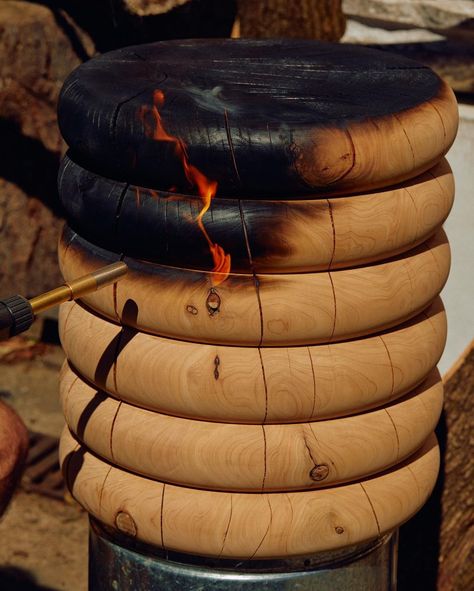 Zachary Frankel on Instagram: “BLACK FINISH - shou sugi ban Shou sugi ban or yakisugi is a Japanese finish that involved scorching timber cladding in order to give it…” Sugi Ban, Shou Sugi Ban, Timber Cladding, Fire Pit, Furniture Design, Japan, Outdoor Decor, On Instagram, Furniture