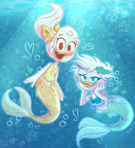 Ducktales May And June, May And June Ducktales, Ducktales 1987, Disney Ducktales, Ducktales 2017, Mermaid Drawings, Gravity Falls Art, Duck Tales, Start Again