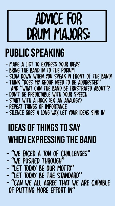 Drum Major Tips, Band Camp Theme Days, Marching Band Aesthetic Drum Major, Band Section Leader Ideas, Band Director Quotes, Marching Band Show Ideas, Marching Band Drum Major, Marching Band Spirit Ideas, Marching Band Fundraisers