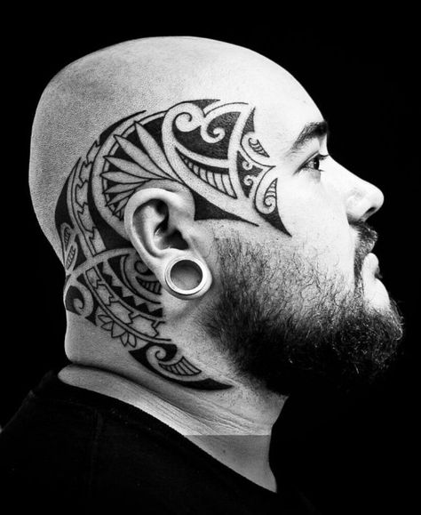 Maori Tattoo Meanings, Scalp Tattoo, Places For Tattoos, Tattoo Diy, Maori Tattoos, Polynesian Tattoo Designs, Maori Tattoo Designs, Head Tattoo, Thai Tattoo