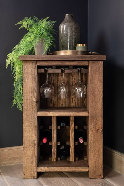 Chunky Furniture, Rustic Table Top, Diy Wine Rack Projects, Wooden Wine Racks, Wine Rack Projects, Wine Rack Design, Rustic Dining Furniture, Wood Wine Rack, Rustic Wine Racks