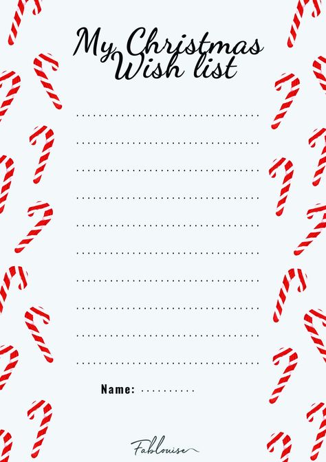 Blank Christmas List Printable, Christmas List Outline, Printable Christmas List Template, Christmas Wishlist Template Aesthetic, Christmas List Template Aesthetic, My Wishlist Template, Christmas List Designs, Christmas List Paper, Wishlist Ideas Christmas