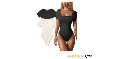 Great stretchy fabric: 90% Nylon, 10% Spandex.Super soft and stretchy.Package content:2* Bodysuit
Knit Ribbed Seamless Design,gives you maximum freedom of movement. 
Simple but trendy for any occasion, such as beach , club , night out and daily life. Team this bodysuit with denim jeans and kicks for a cool everyday vibe.
Giving you confidence and support for any occasion.this seamless ribbed bodysuits will have you always on-trend, in the go out or at home. Yoga Jumpsuit, Ribbed Shorts, Ribbed Bodysuit, Jumpsuit With Sleeves, Short Sleeve Bodysuit, Body Suit, Yoga Women, How To Style