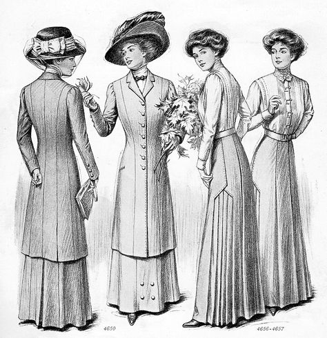 Ladies Home Journal, September 1909 Vintage Website, 1909 Fashion, Edwardian Fashion Plates, Edwardian Costumes, Ladies Home Journal, 1900s Fashion, Home Journal, Dress History, 20th Century Fashion