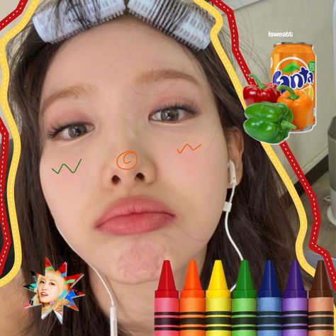 Kpop Colorful Aesthetic, Kpop Kidcore Icon, Aesthetic Nayeon, Colorful Icons, Pastel Poster, Doodle Icon, Colorful Aesthetic, Beauty Pop, Mood And Tone