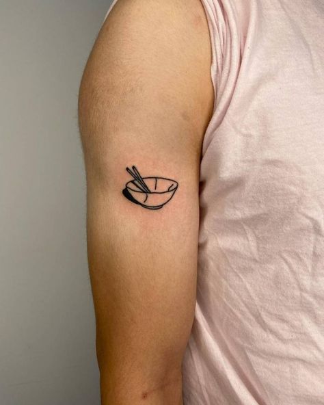 pinterest: hezzprice Bowl Tattoo, Hand Poke, Ramen Bowl, Upper Arms, Small Bowl, Jesus Fish Tattoo, Small Bowls, Tatting, I Hope