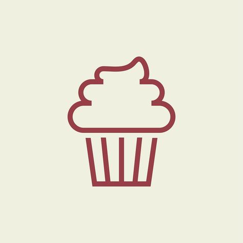 Cupcake With Frosting, Cafe Icons, Cupcake Logo Design, Cupcake Icon, Pastry Logo, Picnic Cafe, Cafe Icon, Cupcake Vector, Cupcake Logo