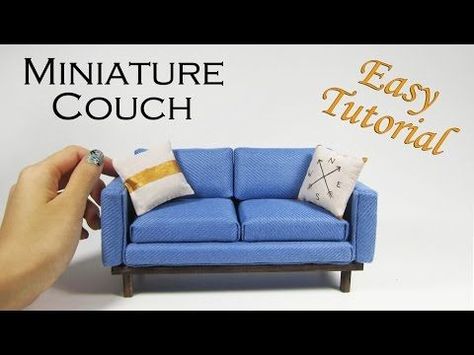 DIY No Sew Modern Sectional Sofa Chaise Lounge Dollhouse Furniture Miniature Furniture - YouTube Miniature Couch, Dollhouse Interiors, Dollhouse Tutorials, Vintage Window, Dollhouse Miniature Tutorials, Doll Furniture Diy, Farmhouse Kitchens, Diy Barbie Furniture, Dollhouse Miniatures Diy