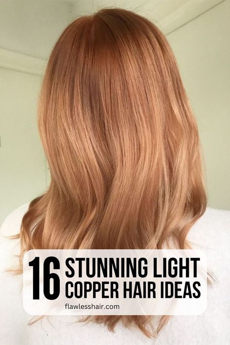 Light Copper With Auburn Roots Copper Hair Ideas, Light Copper Hair, Light Auburn Hair Color, Sunkissed Look, Auburn Hair Color, Light Auburn Hair, Hair Color Orange, Light Auburn, Hair Color Auburn